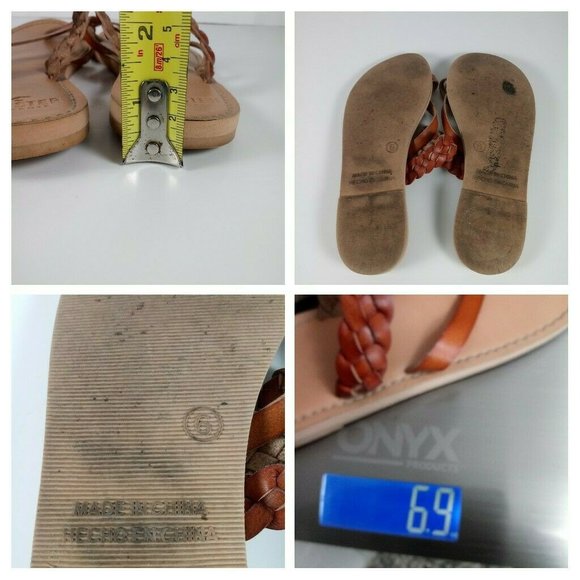 📢2/$20 Hollister Braided Strap Sandals Sz 6 Brown - Picture 11 of 15